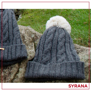 Baby Alpaca Fiber Hand-Knit Pom Pom Hat
